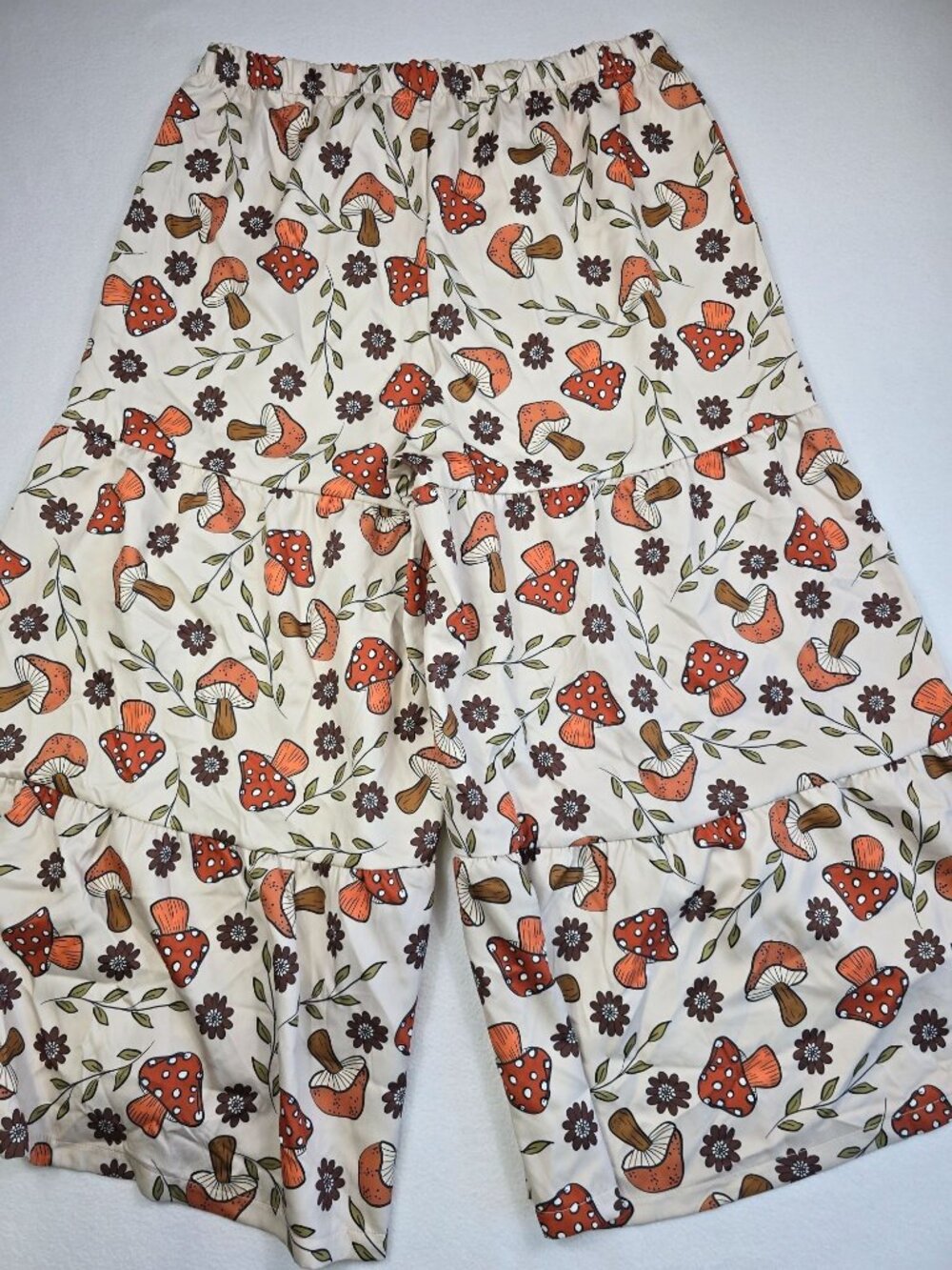 Shein 3XL Mushroom Floral Nature Wide Leg Drawstring Pants Hippie Cottage Core - Picture 3 of 6